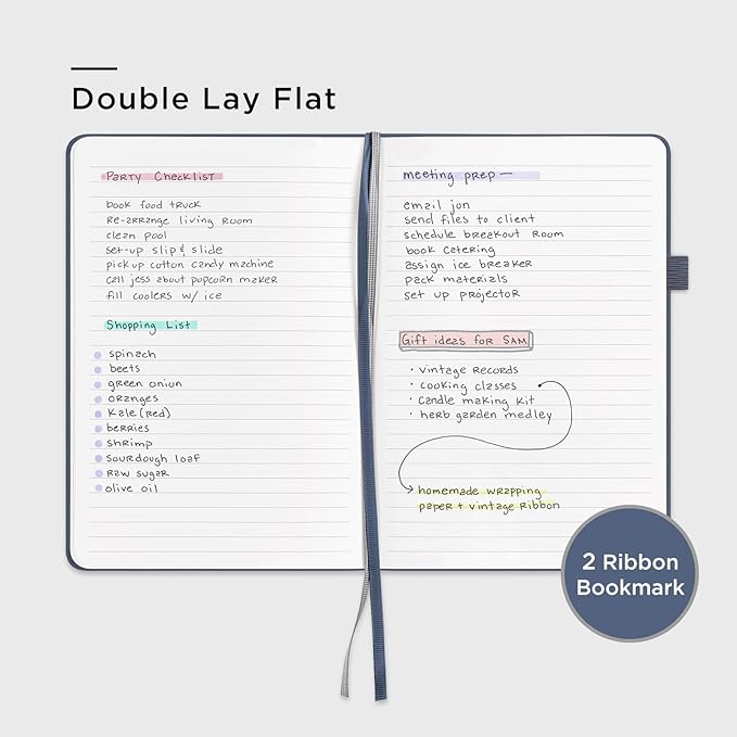 &And Per Se Lined Notebooks 3-Pack Gift Set, A5 Hardcover Journals, 160 Pages 100gsm Thick Paper, 3 Assorted Colors (Brown, Blue, Black) – Gift for Men