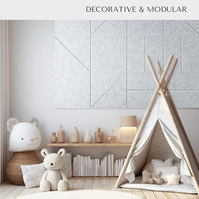 Large Bulletin Board 48x36- Office Wall Organizer to Replace Your Old Cork Boards for Walls for Office Decor -12-Pack Felt Wall Tiles for Home Office Decor, Classroom Décor (Marble)