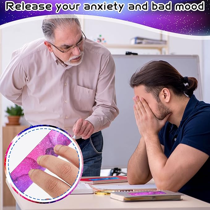 36 Pcs Ink and Starry Sky Anxiety Sensory Stickers Mental Health Stickers Mindfulness Fidget Textured Strips Adhesive Tactile Calm Relief Items for Adults School Counselor Office, 12 Style