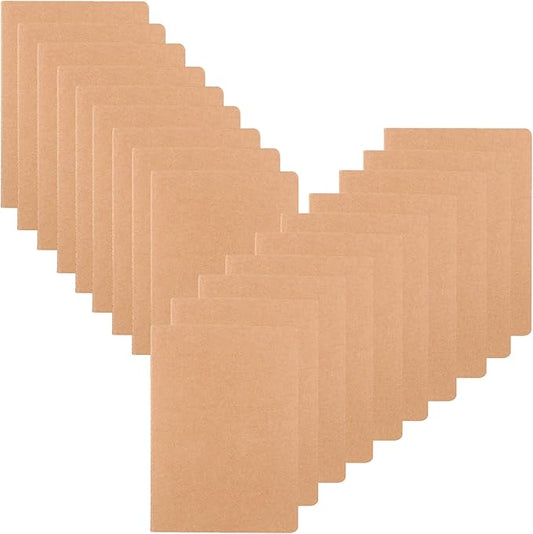20 Pack Dot Grid Small Pocket Notebook Journals Bulk with Thick Dotted Paper, 60 Pages, 5.5x3.5 inch, A6 Size, Kraft Cover, Diary Writing Sketchbook Subject Notebooks Planner