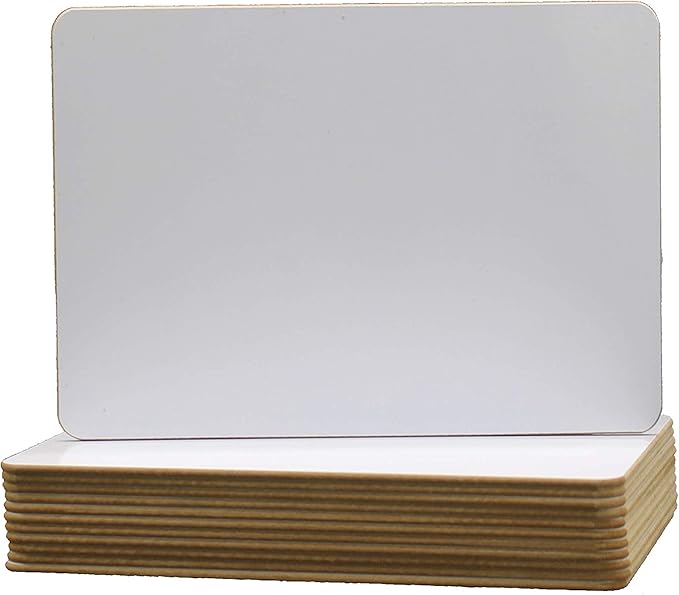 Flipside Products 6" x 9" Two-Sided Dry Erase White Boards, Classroom Pack, Double Sided Lapboard for Class, Reusable for Group Participation - 12 Pack