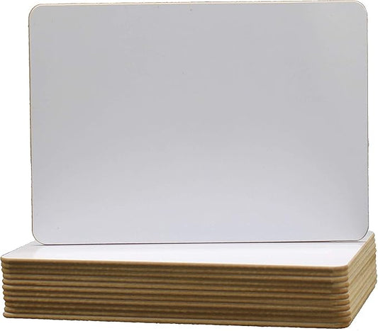 Flipside Products 6" x 9" Two-Sided Dry Erase White Boards, Classroom Pack, Double Sided Lapboard for Class, Reusable for Group Participation - 12 Pack