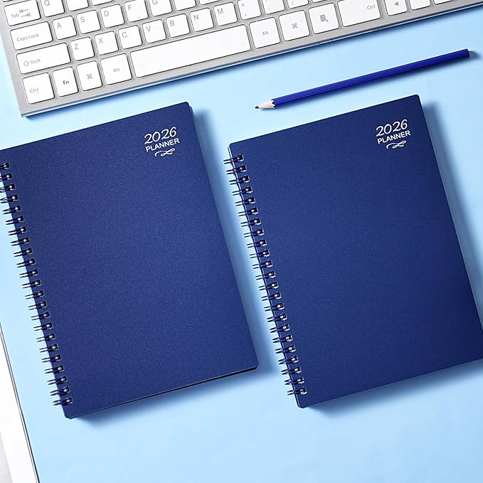 2026 Planner - 2026 Planner Weekly and Monthly, JAN 2026 - DEC 2026, 6" x 8.4", Calendar Planner with Premium Paper, Twin-wire Binding, Waterproof Cover, Coloful Tabs, Blue