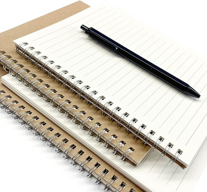 2 Pack College Ruled Notebook, Soft Yellow Cover Spiral Notebook, Memo Notepad Sketchbook, Students Office Business Diary Spiral Book Journal,100 Pages, 50 Sheets, 7.48 x 5.11 Inch