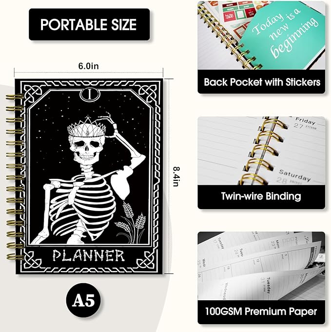 Ymumuda 2026 Planner, Daily Weekly Monthly Planner, 2026 Calendar Planner (Jan 2026 - Dec 2026), 8.4" x 6.3", Teacher School Student Work Agenda with Tabs, Ideal for School Office Supplies