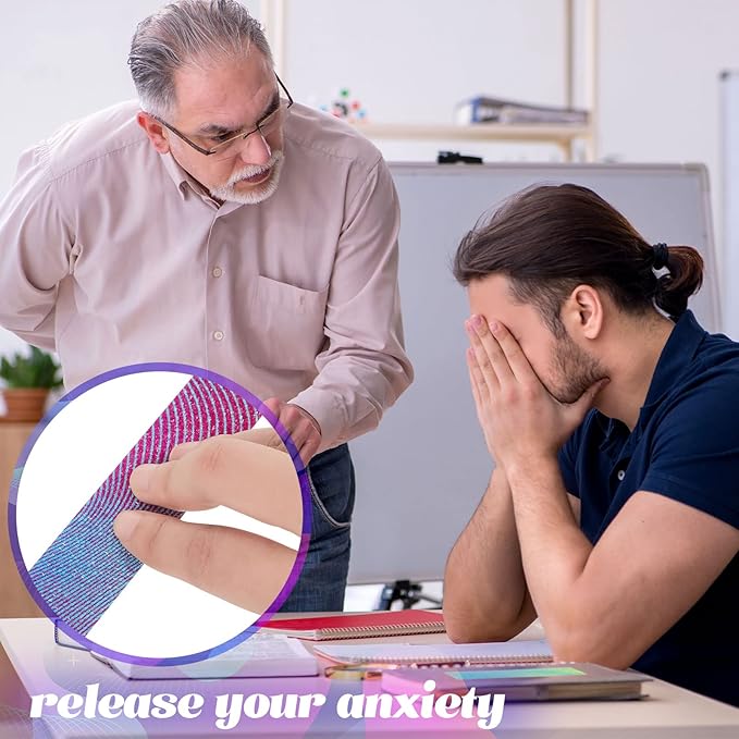 36 Pcs Anxiety Sensory Stickers Strips Adhesive Textured Mental Health Calm Stickers Mindfulness Fidget Decals Stress Anxiety Relief Items for Therapy Office Desk(Gradient Style)