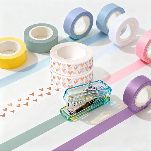 2Pack Pink Washi Tapes, Self-Adhesive Decorative Masking Tape, Decor Journals Scrapbooks Planners DIY Crafts Gift