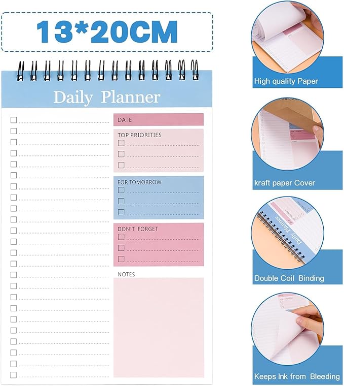 To Do List Pad - To Do List Notebook for Work with 70 Sheets, Undated Daily Planner Perfect for Daily Tasks and Goal Setting, To Do List Notepad Suitable for Office, Home and School-Nature