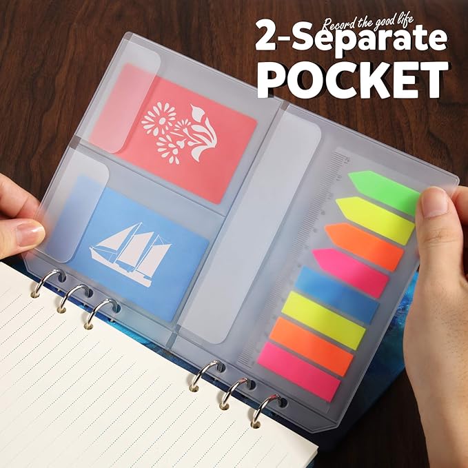 LEOBRO A5 Paper, Planner Inserts for A5 Binder, 5.5 x 8.5 Lined Paper with Binder Pockets, for Refillable Notebook, Journal, Planner Refills
