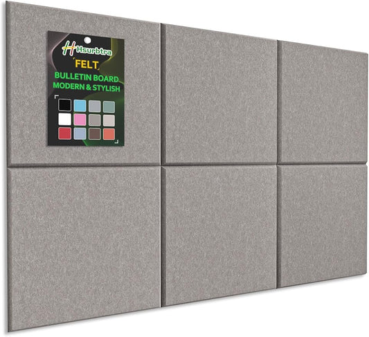 Hsurbtra Large Cork Board for Wall 36 x 24 Inch, 6 Pack Felt Bulletin Notice Board with Pushpins for Office Home School Farmhouse Wall Decor, Khaki