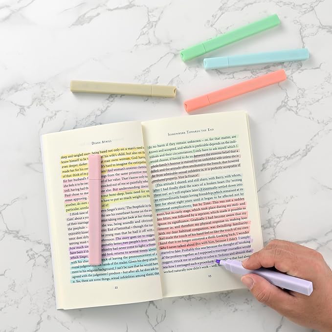 konket- Aesthetic Bible Highlighters No Bleed, Assorted Colors, Cute Pastel Highlighters, 12 pcs Chisel Tip