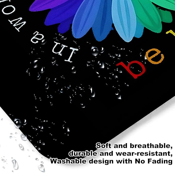 Colorful Flower Square Mouse Pad,Non-Slip Rubber Base Mouse Pad,Home Office Decoration Desktop Accessory,Laptop Mouse Pad for Office Laptops, 9.4x7.8x0.12inch.