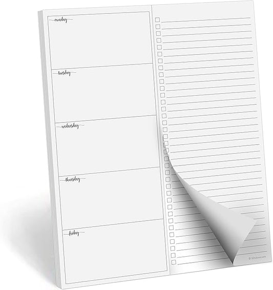 321Done Magnetic Weekly Planning Notebook, 8.5x11, Made in USA, M-F Weekly Schedule & To Do Task List, Perforated Tear Off Checklist (50 Pages), Thick Paper, Strong Magnets