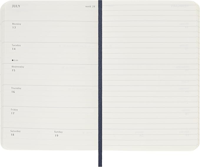 Moleskine Classic 12 Month 2026 Weekly, Soft Cover, Pocket (3.5" x 5.5"), Sapphire Blue, 144 pages