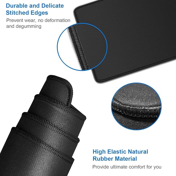 Large Gaming Mouse, 31.5x15.7 inch Large Extended Computer Keyboard Mouse Mat, Water Resist Non-Slip Mousepad Rubber Base Long XXL Desk Mouse Pad for Work & Gaming, Office & Home, Black