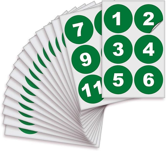 iSYFIX Green Consecutive Number Stickers – 1 to 100, 3-inch, 1 Set – Vinyl Self Adhesive Premium Decal, Ideal for Inventory, Storage, Organizing, Boxes, Bins, Toolbox, Lockers & More, Indoor/Outdoor