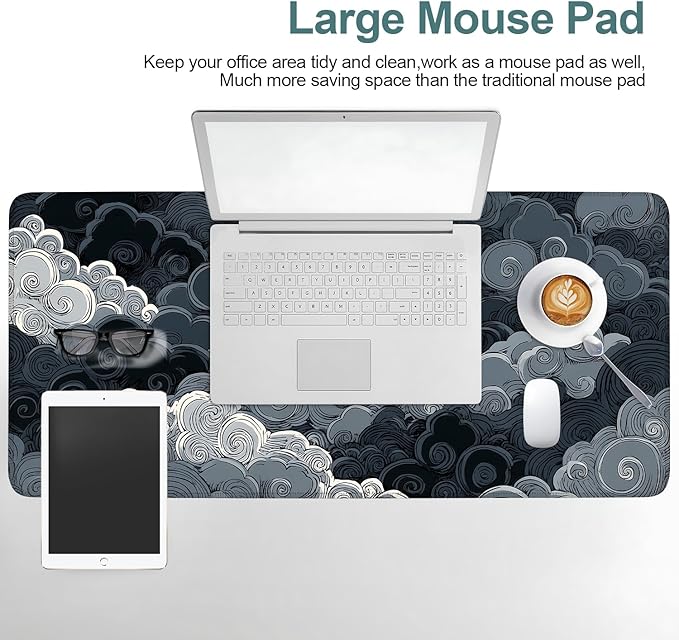 Clouds Extended Gaming Mouse Pad 35.4 x 15.7 Inch – Elegant Desk Mat for Gaming, Office, and Study with Non-Slip Rubber Base