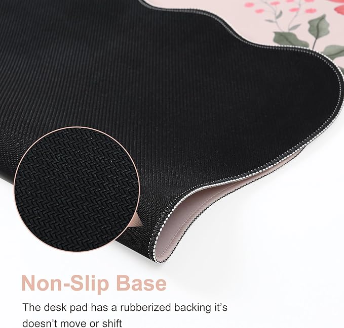 iCasso XXL Large Mouse Mat, Anti-Slip Big Mousepad with Stitched Edges, Keyboard Mat for Desktop(Light Pink)