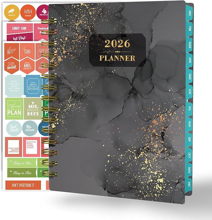 Ymumuda 2026 Planner, Daily Weekly Monthly Planner, 2026 Calendar Planner (Jan 2026 - Dec 2026), 8.4" x 6.3", Teacher School Student Work Agenda with Tabs, Ideal for School Office Supplies