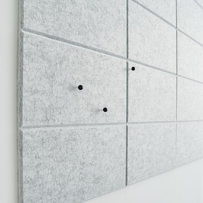 Large Bulletin Board 48x36- Office Wall Organizer to Replace Your Old Cork Boards for Walls for Office Decor -24-Pack Felt Wall Tiles for Home Office Decor as Photo Board (Marble)