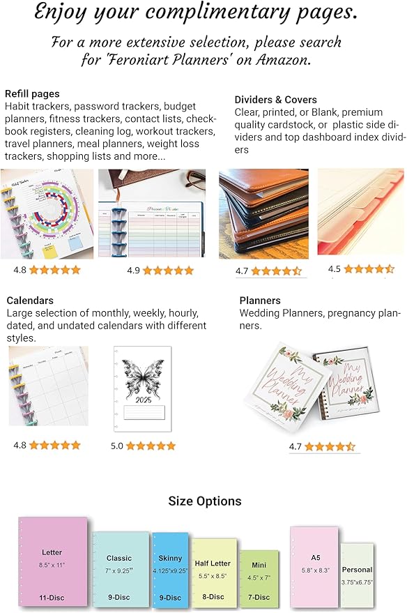Color Habit Tracker Inserts for 9-Disc Discbound Planners Resolution Tracker, Habit Log, Habit Planner Fits 9-Disc (7 x 9.25 inches) Classic Happy Planner, NOTIQ Midi 9-Disc (L2), Ink (9-Disc Classic)