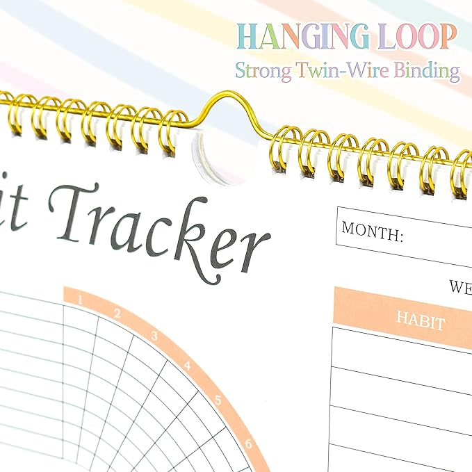 Habit Tracker Journal - Habit Tracker Calendar with Spiral Binding–Undated Weekly and Monthly Habit Tracker to Boost Productivity with Habits Goals, 12Months, 8.5"x11”