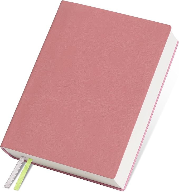 DreamDove Thick Blank Journal Notebook 400Pages Hardcover Sketch Book Notebook Blank Journal Unlined No Lines Soft Leather Cover A6 (3.9 × 5.5) Journal Leather Notepad Drawing Book Memo Writing Sketch Pad Diary Notebook (Warm Powder-400 Page)