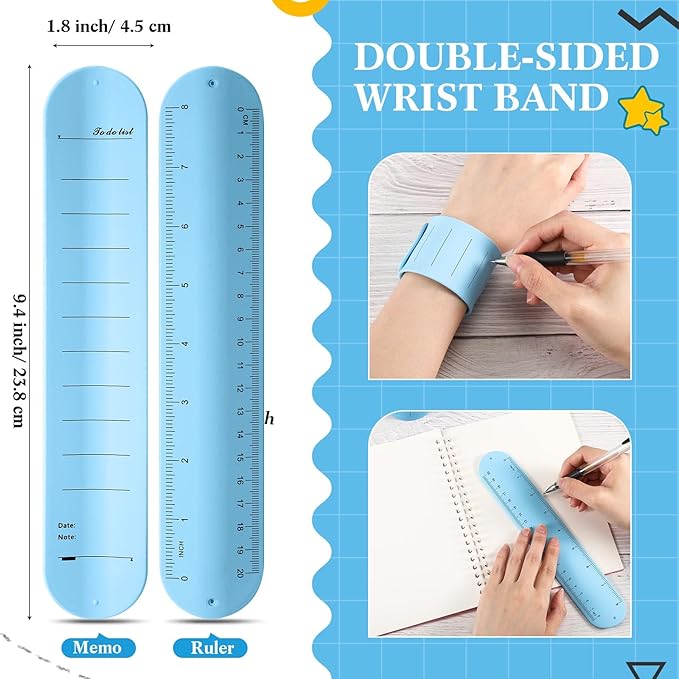 6 Pcs Nurse Silicone Bracelet To Do List Slap Silicone Reminder Bracelet Reusable Wearable Wrist Waterproof for Work Wrist Strap (Blue Color,Tranquil Style)
