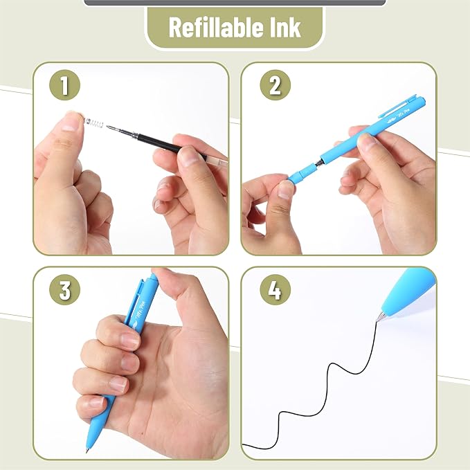 Mr. Pen Retractable Gel Pens - 12 Pack, Black Ink, Pastel Barrel, Fine Point 0.5mm, Retractable, Cute Pens for Journaling