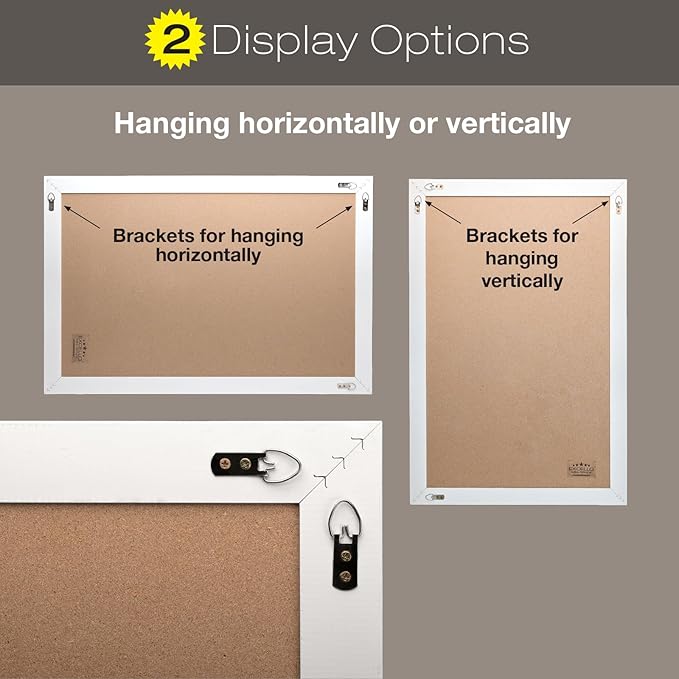 Excello Global Products 24" x 36" White Wood Frame White Corkboard