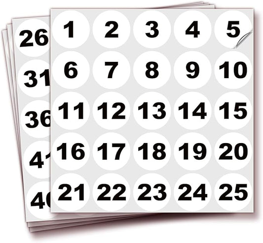 iSYFIX White Consecutive Number Stickers – 1 to 100, 1.5-inch, 1 set – Vinyl Self Adhesive Premium Decal, Ideal for Inventory, Storage, Organizing, Boxes, Bins, Toolbox, Lockers & More, Indoor/Outdoor