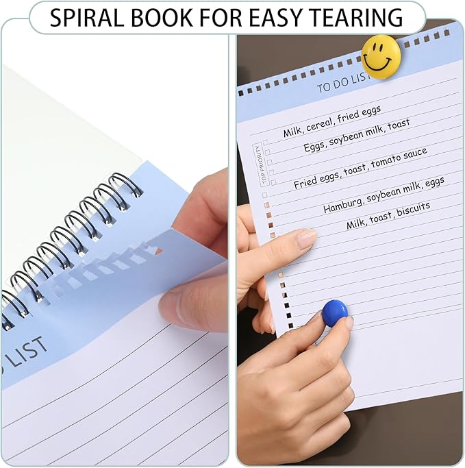 Kisston 4 Pcs to Do List Notebook Daily Planning Pad Spiral Book 8.5 x 11 Inches Activity Log Notepad Daily Activity Log Record Book for Work Boosting Productivity