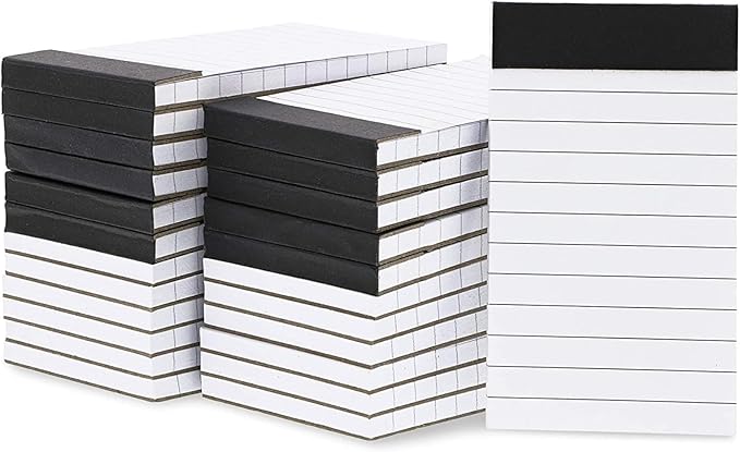 Paper Junkie Mini Paper Pad - 6.1 x 5.9 In, 24-Pack, Grey Board Backing - Lined Paper Pocket Notepad for Shopping Lists & To-Do Tasks