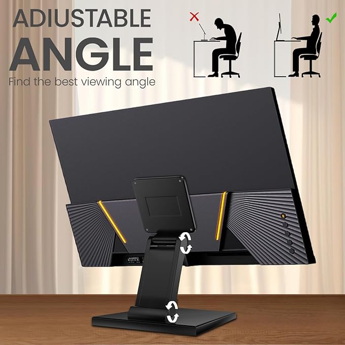 Jakeko Lay Flat Low Profile Monitor Stand - For 14-24" Screens Ergonomic Adjustable Desktop Mount With 100x100mm Compatibility