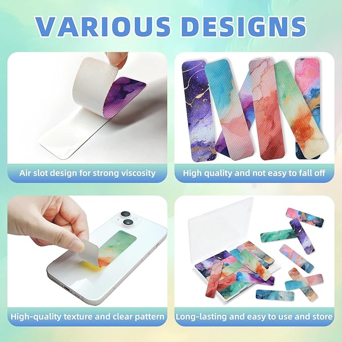 90PCS Sensory Stickers – 2 Textured Surface, Storage Box Included – Sensory & Calming Strips for Office, Classroom Desk, Teachers, Adult Stickers for Anxiety Relief, Stress (Marble)