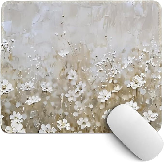 Spring Floral Mouse Pad,Pretty Wildflower Mouse Pads,Girly Desk Mat,Cottagecore Flower Desk Mat for Home Office Dorm Desktop Decor,10.2x8.3 Inch