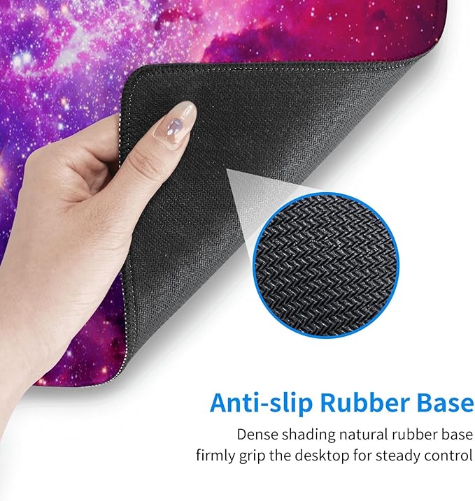 Bursting Galaxy XL Large Mouse Pad with Stitched Edges Long Non-Slip Rubber Base Mousepad Universe Outer Space Laptop Keyboard Mat Desk Pad for Office Home Desk Decor, 31.5" X 11.8"