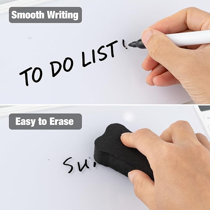 Glass Desktop Whiteboard 15.8×7”, Dry Erase Note Memo Board, Desk Organizer with Storage for Desk, Office, School Supplies, White, 2026