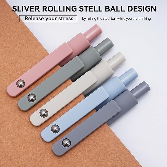 Gel Pens, 5 Pcs 0.5mm Quick Dry Black Ink Fine Point Smooth Writing Pens High-End Series Ballpoint for Office School Supplies (Morandi)