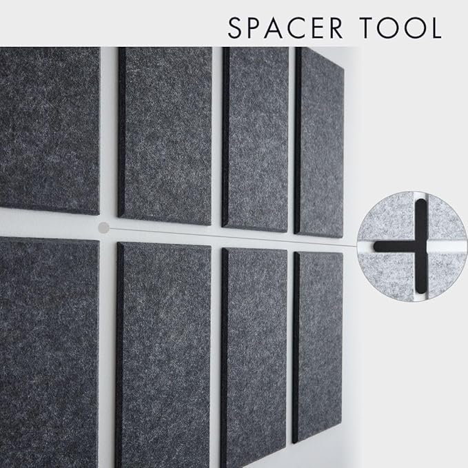 Large Bulletin Board 48x36- Office Wall Organizer to Replace Your Old Cork Boards for Walls for Office Decor - 24-Pack Felt Wall Tiles for Use in Home Office Decor as Photo Board (Moonstone)