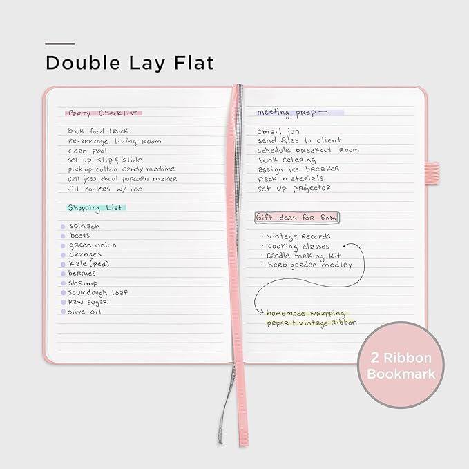 &And Per Se Lined Journal Notebook for Women&Men with Pattern, 160 Pages 100GSM Thick Paper, A5 Hardcover Journals for Writing, Valentine's Day Gift Journal for Her (Blush)