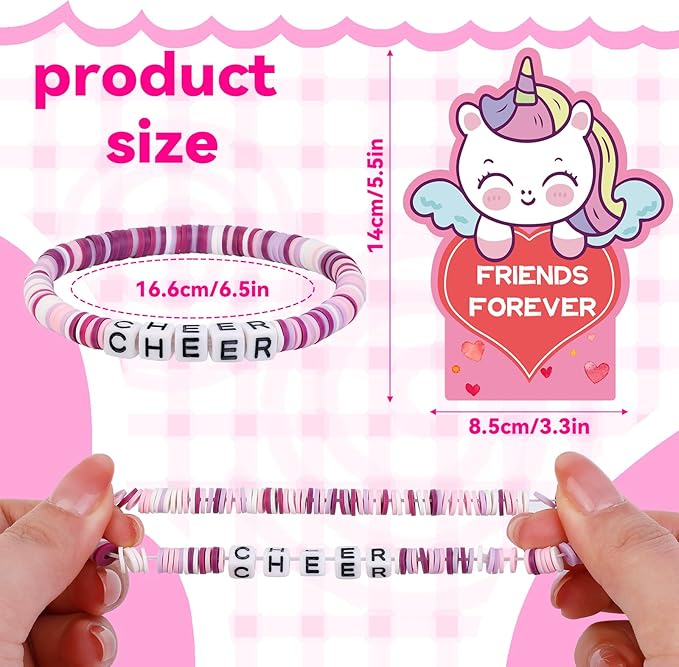 CZWZ 36 Pack Valentine's Day Cards for Kids School Bulk, 18 Styles Friendship Bead Bracelets with Class Valentines Day Gifts Animal Design Valentines Cards for Kids Classroom