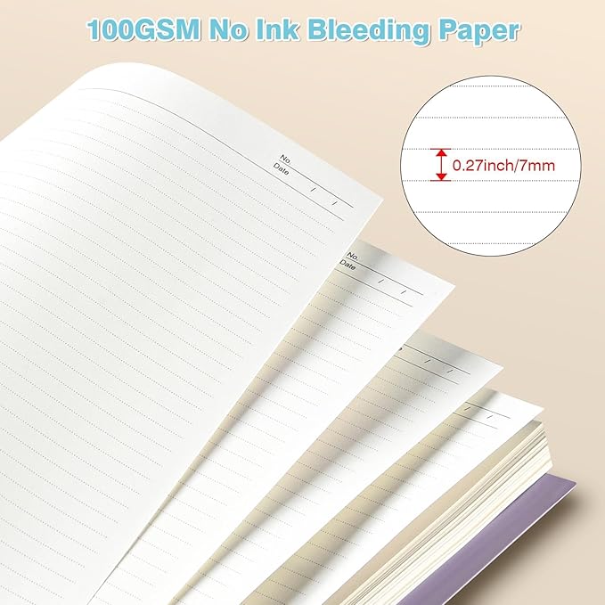 5 Subject Notebooks College Ruled, Spiral Lined Notebook with Removable Dividers, 300 Pages 100GSM Thick Spiral Writing Journal for Women & Men, Large A5 Notebooks for Work, School Supplies, 6" x 8"