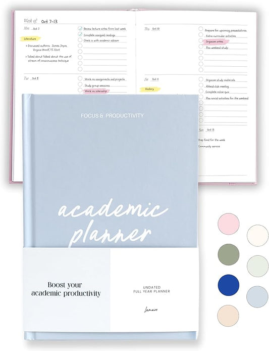 Lamare Academic Planner 2026 College Essentials – Undated Weekly College Student Planner for Homeschool, High School, College & Nursing Students
