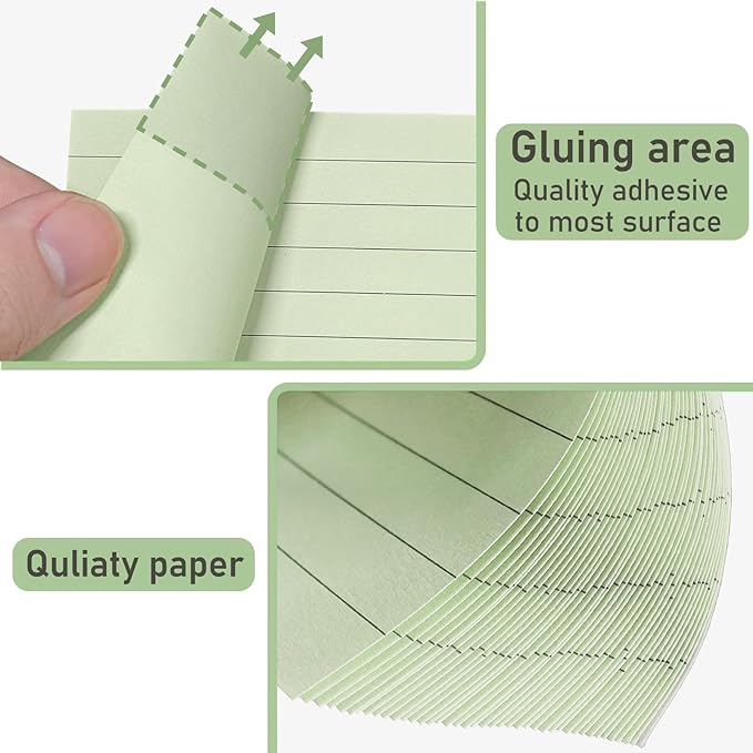 48 Pack Lined Sticky Notes 3x3 in, 8 Colors Self Sticky Notes with Lines, Post Stickies Colorful Sticky Memo Note Pads for School and Office Supplies, Morandi