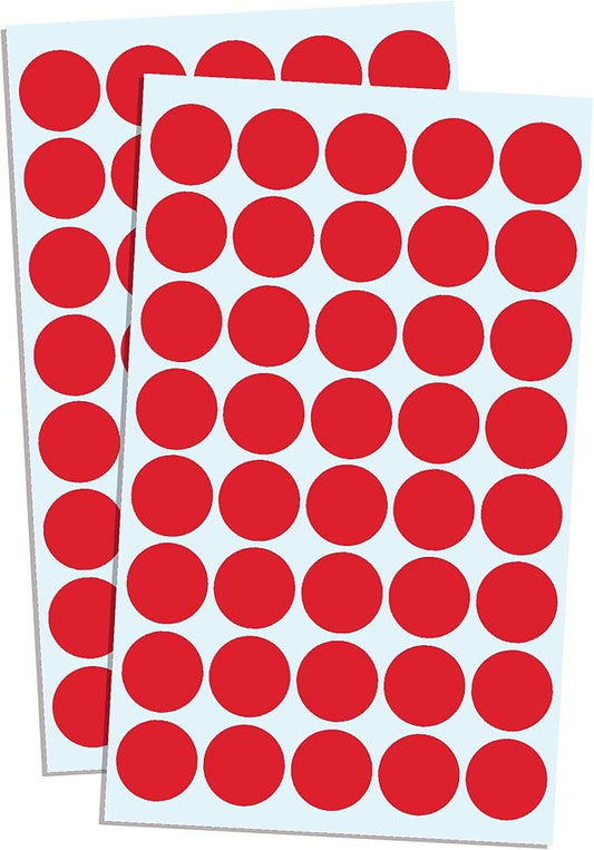 8000 Pack, 3/4" Round Dot Stickers Circle Labels - Red