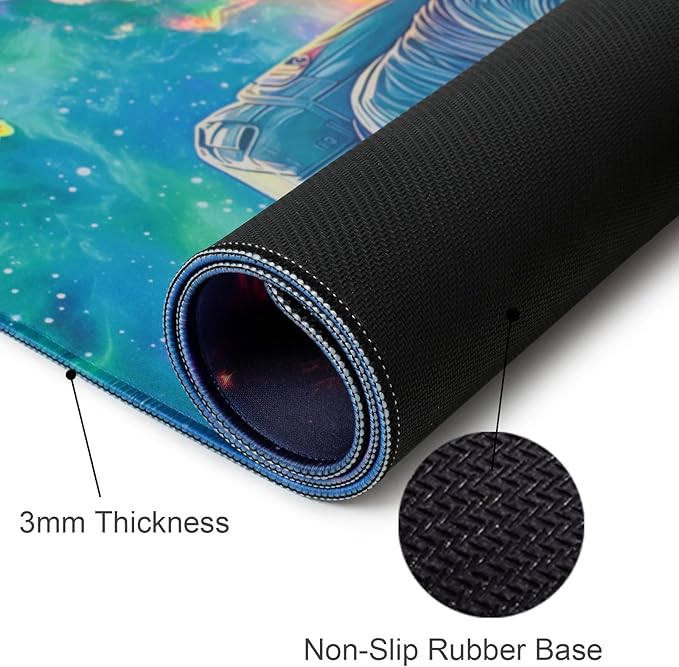 Manicer Blacklight Space Astronaut Mouse Pad – UV Reactive Neon Galaxy Mat, Glow in The Dark Extended Gaming Mousepad with Colorful Cosmic Art for Office, Gamers & Room Decor - 31.5" x 11.8"