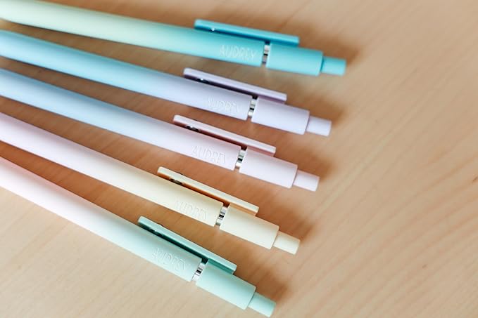 6-Pen Set | Unhinged But High-Functioning Engraved Soft-Touch Gel Pens｜Snarky Sarcastic Emotional Support Pens｜Office Supplies (Gold Ombre)