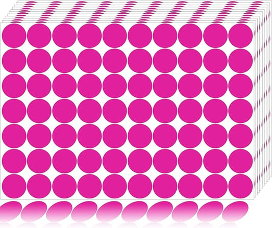 1400 PCS Dot Stickers Pink 3/4 Inch Round Color Coding Labels Polka Circle Dot Label Sticker for Office,Classroom,Papers Etc