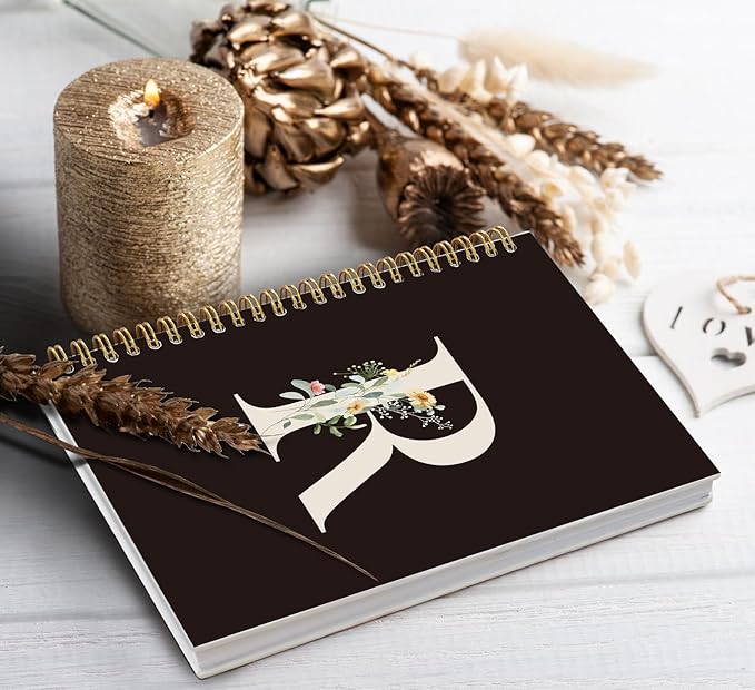 Trendy Personalized Journal Hardcover Spiral Notebook,Black Initial Letter R Notebook,Monogrammed Gifts for Women Teen Girl,College Ruled Hardcover Spiral Notebook 5.5 x 8.3